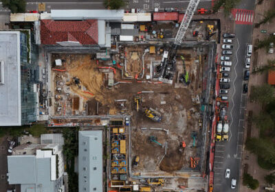 Stormwater discharge point with flow meter installed for compliance monitoring.